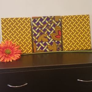 Ankara canvas 3 piece wall hanging